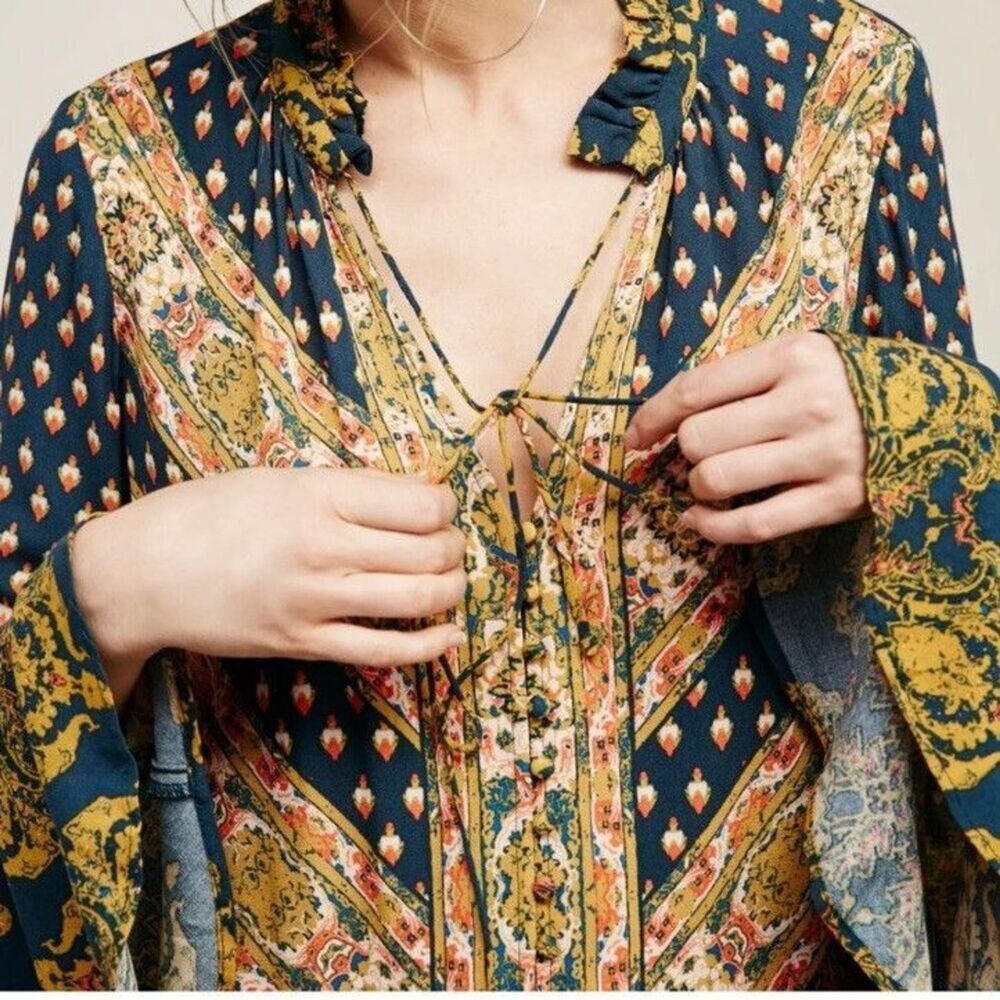 Free People Magic Mystery Tunic Top Hippie Top Tunic XS Festival Sleeve Festival - Picture 2 of 11